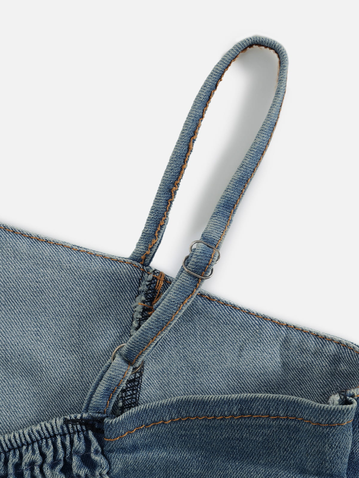 Asymmetric Denim Tube Top