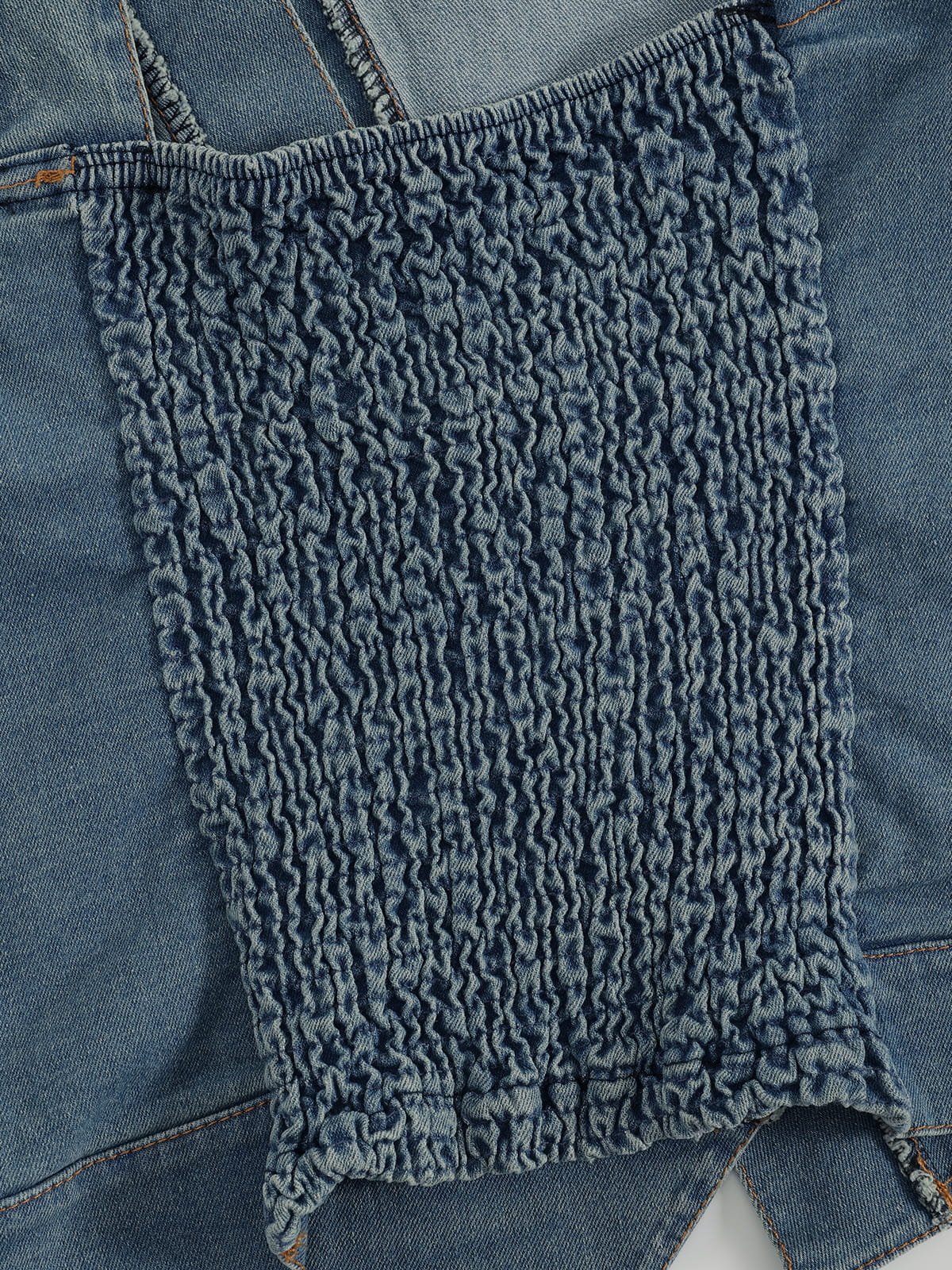 Asymmetric Denim Tube Top