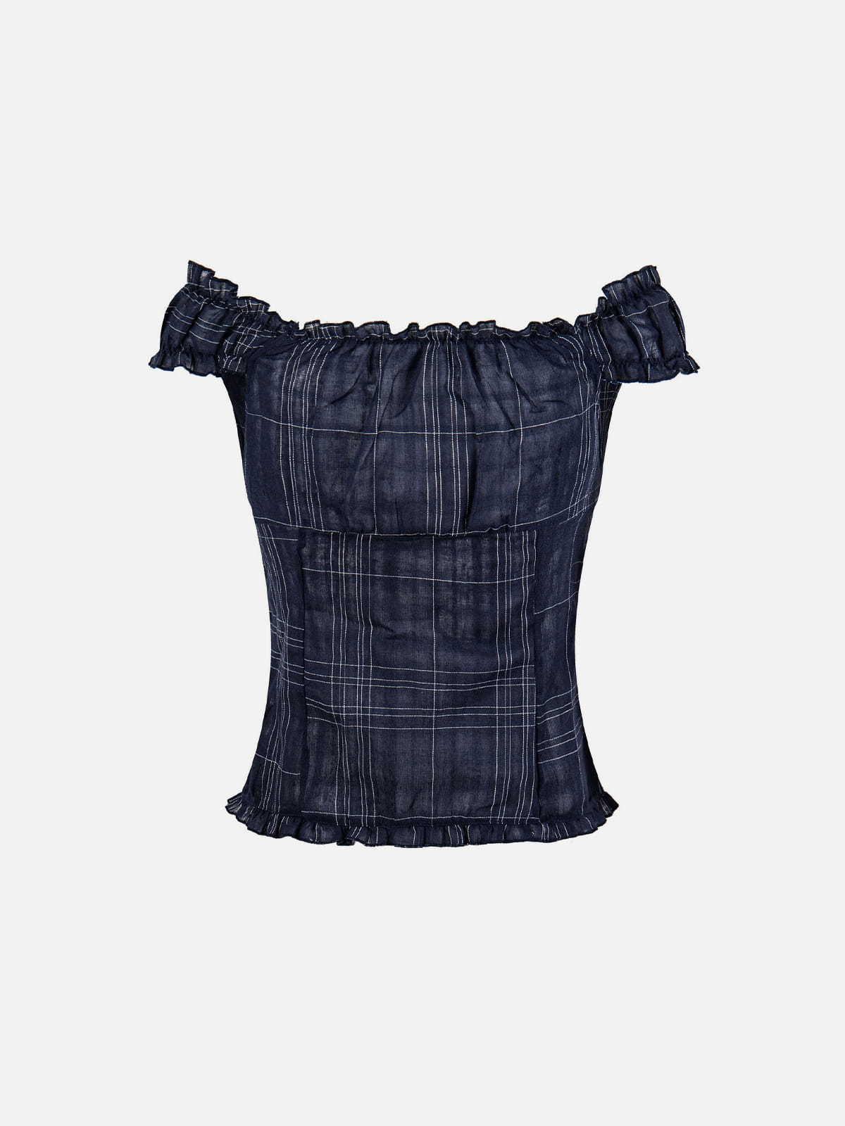 Plaid Off-The-Shoulder Tube Top