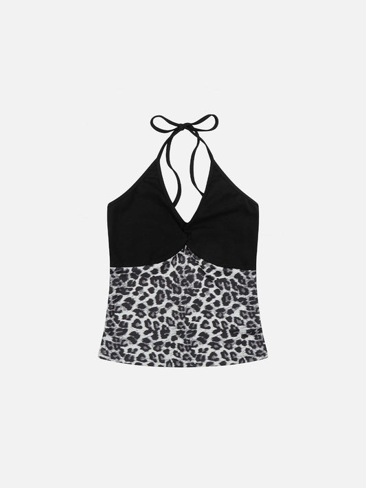 Leopard Halter Top