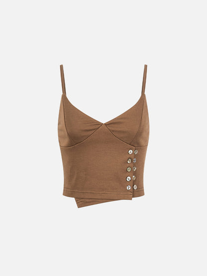 Button Wrap Cami Top