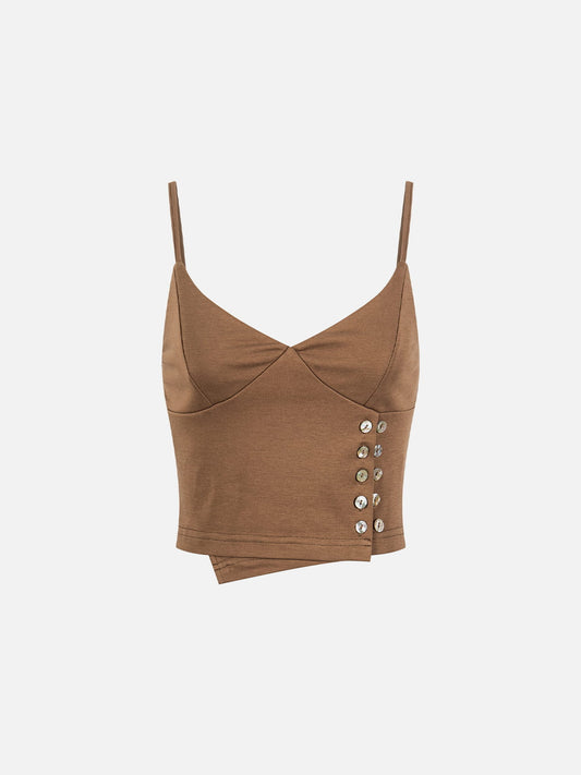 Button Wrap Cami Top