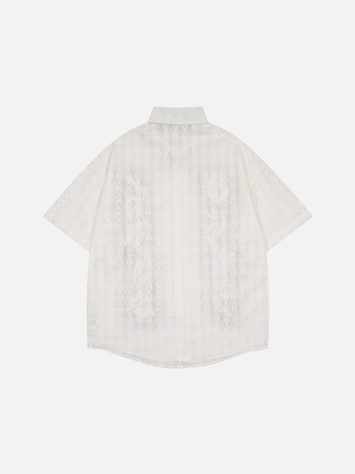 Openwork Floral Short Sleeve Shirt