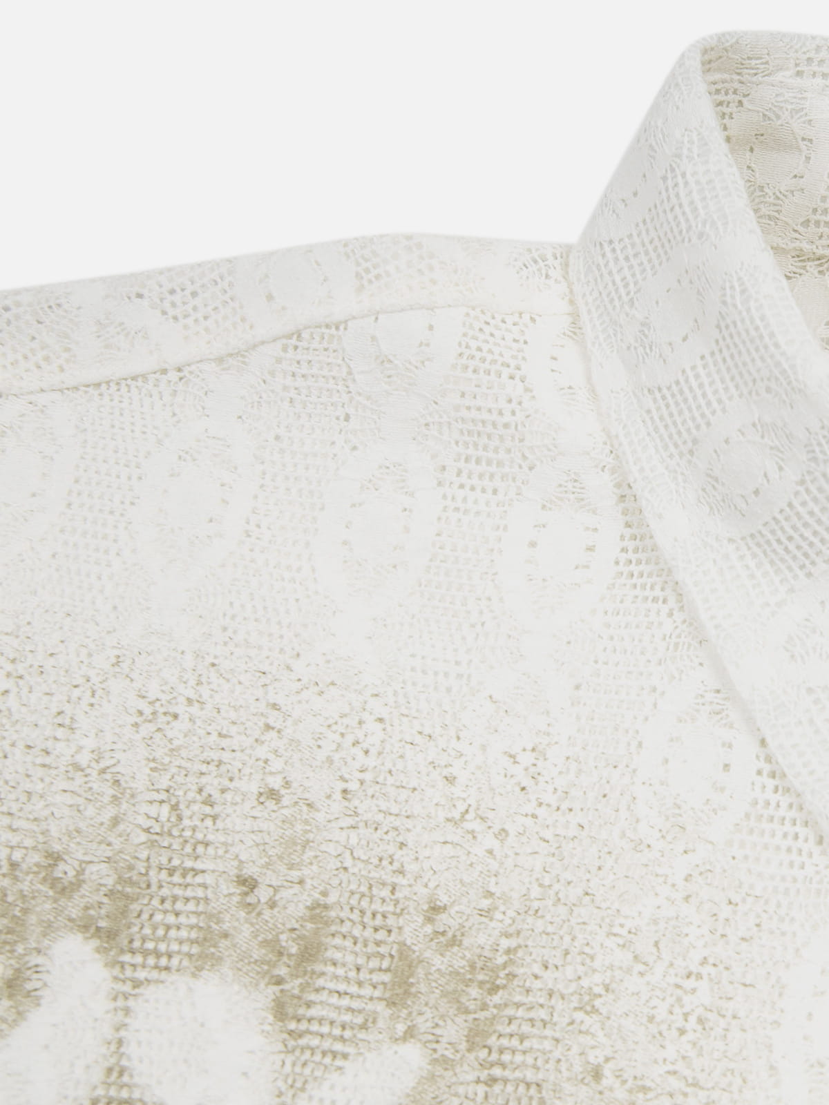 Openwork Floral Short Sleeve Shirt