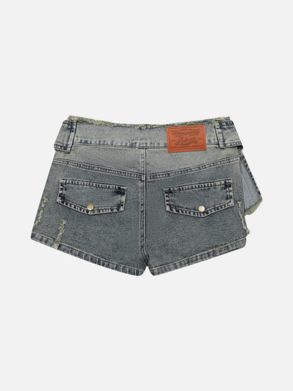 Belted Pleated Mini Skirt
