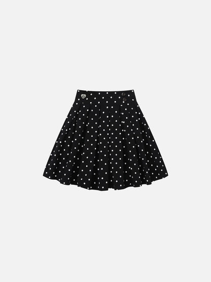 Polka Dot Pleated Skirt
