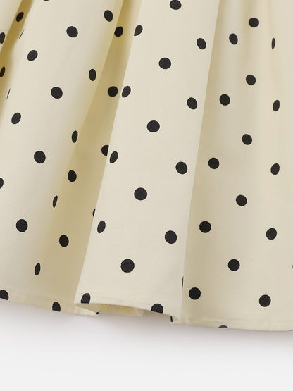 Polka Dot Pleated Skirt