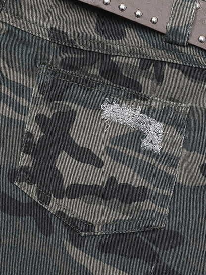 CAMO Belted Mini Skirt
