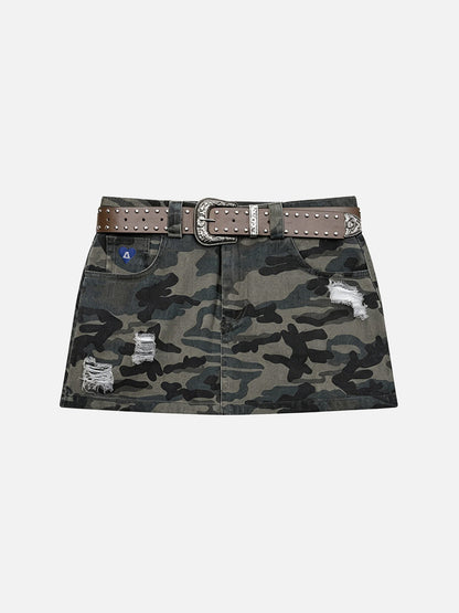 CAMO Belted Mini Skirt