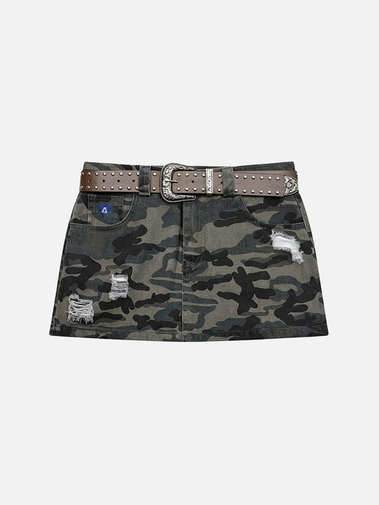 CAMO Belted Mini Skirt