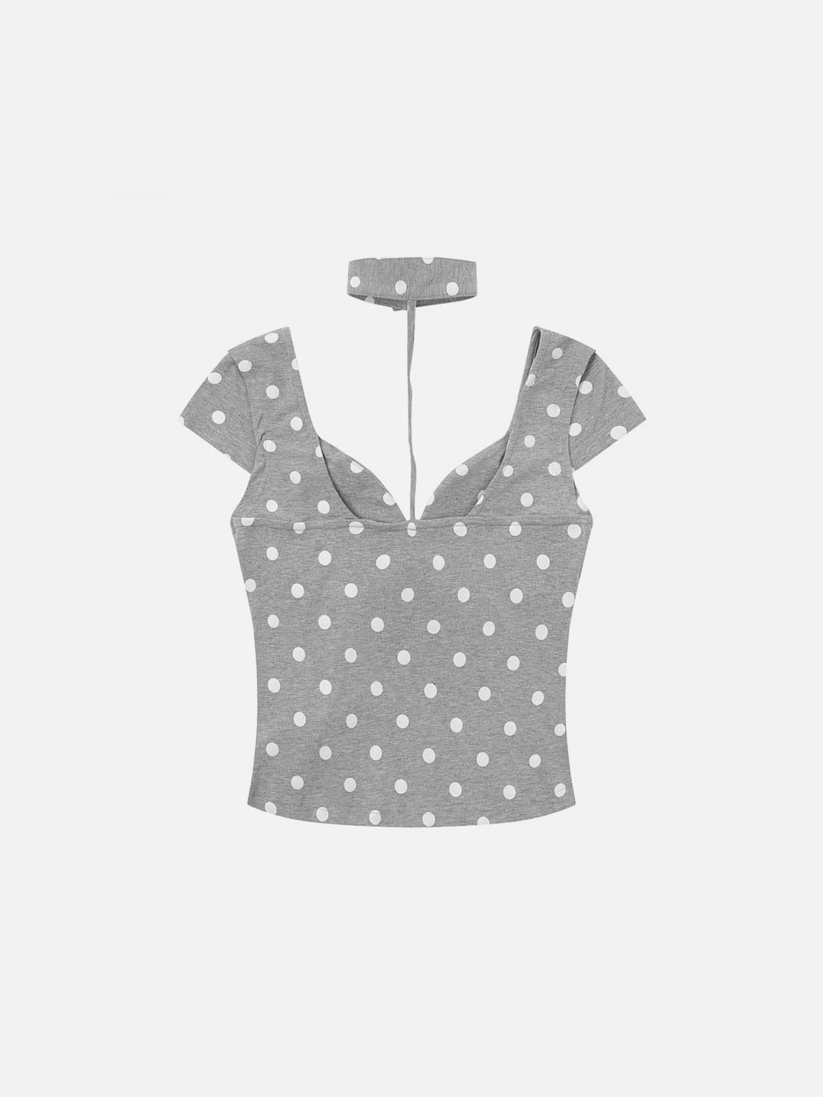 Polka Dot Choker Short Sleeve Tee