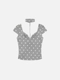 Polka Dot Choker Short Sleeve Tee