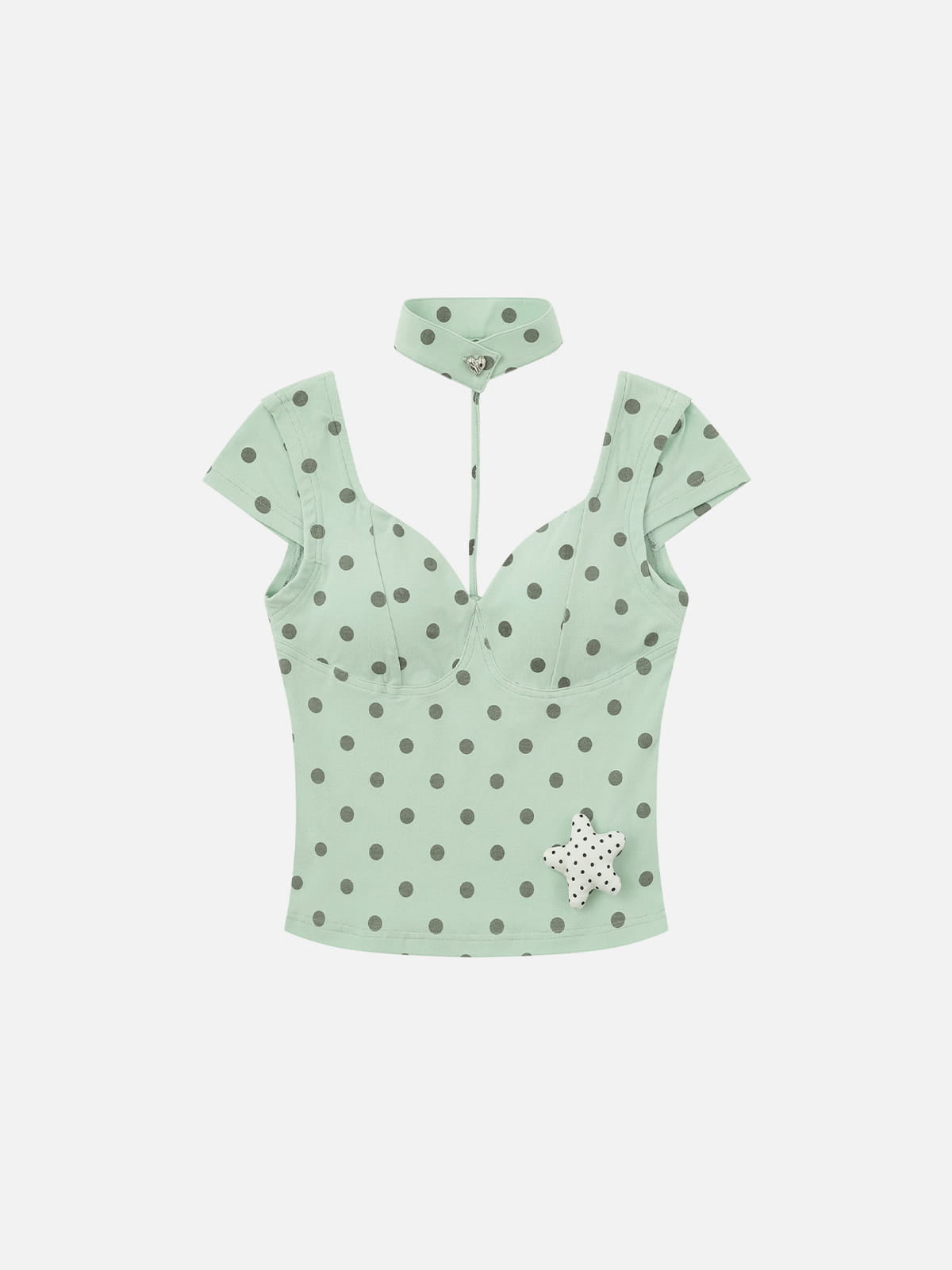 Polka Dot Choker Short Sleeve Tee