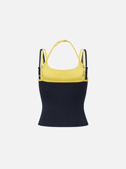 Contrast Layered Padded Cami Top