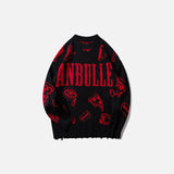 Distressed Loose Knitted Pizza Sweater