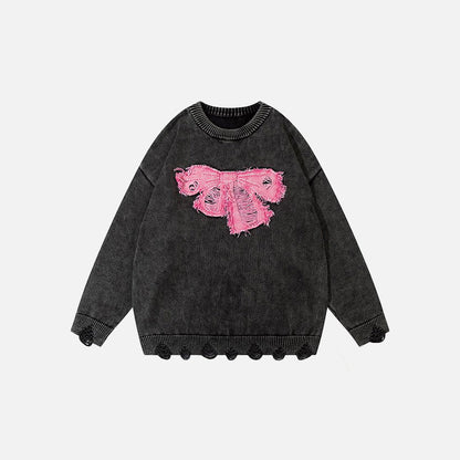 Loose Ripped Crewneck Sweatshirt