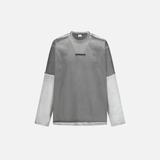 Color Block Distressed Loose Fit Long Sleeve T-Shirt