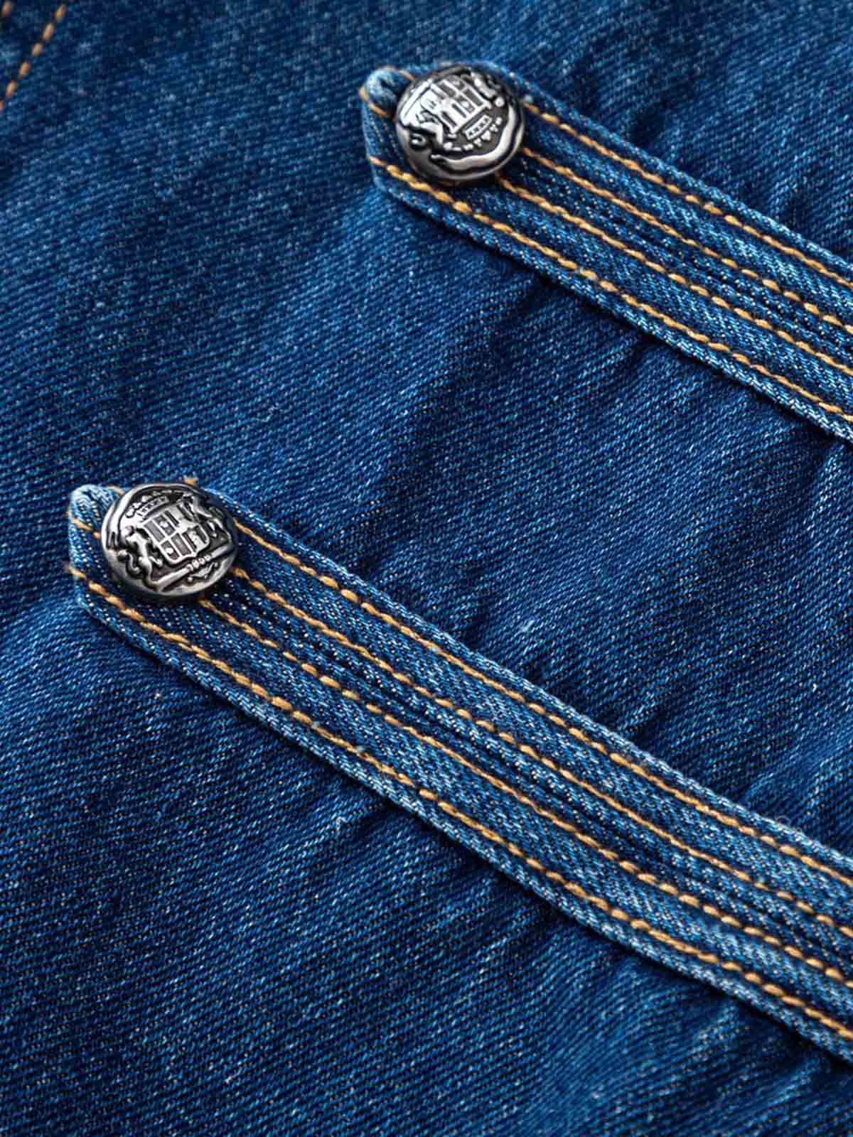 Structured Napoleonic Denim Jacket; Dark Blue / M, Dark Blue / L, Dark Blue / XL, Dark Blue / 2XL
