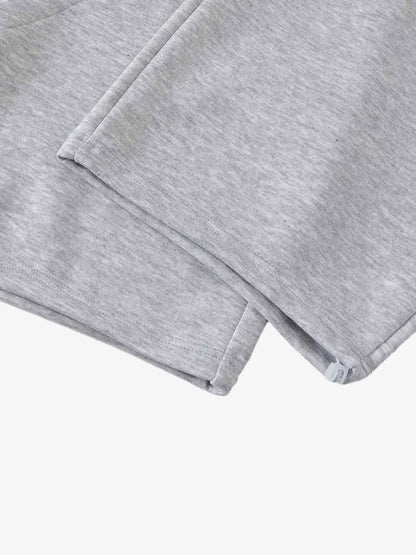 Layered Double-Waistband Wide-Leg Sweatpants; Flower Ash / S, Flower Ash / M, Flower Ash / L, Flower Ash / XL, Flower Ash / 2XL