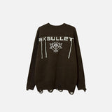 Stitched Tassel Ripped Knitted Sweater