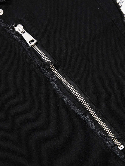 Metal Multi-Zip Heavy-Duty Jeans