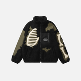 Winter Warm Skeleton Patchwork Fleece Puffer Jacket