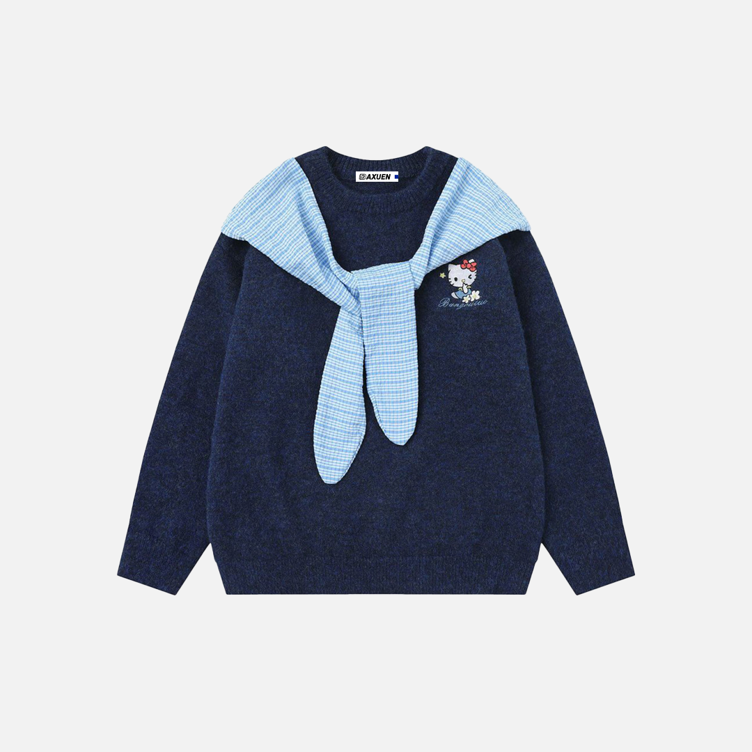 Cozy Oversized Bow Design Knit Sweater