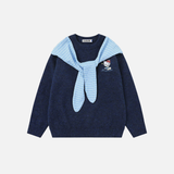 Cozy Oversized Bow Design Knit Sweater