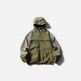 Waterproof Color Block Outdoor Hooded Winbreaker Jacket