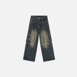 Vintage Straight Baggy Pockets Jeans
