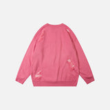 Y2K Ripped Star Print Loose Sweater