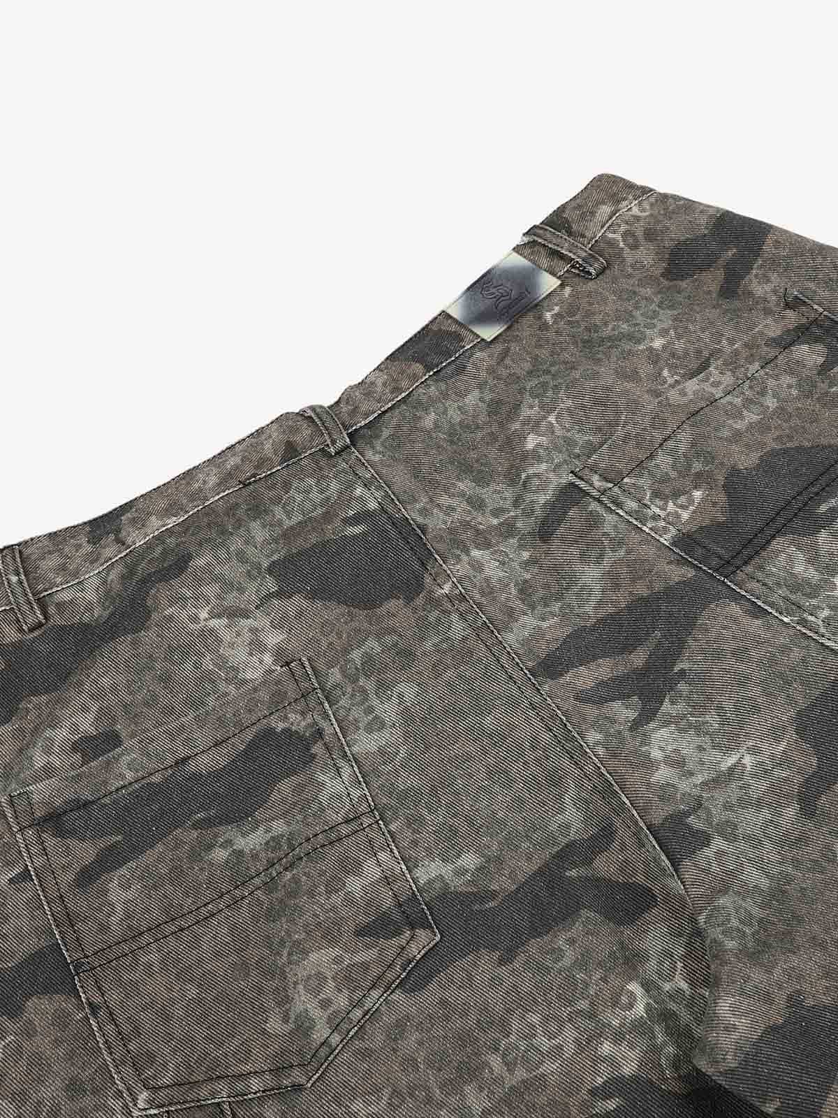 Leopard Camo Patchwork Cargo Pants; Forest Camouflage / S, Forest Camouflage / M, Forest Camouflage / L, Forest Camouflage / XL