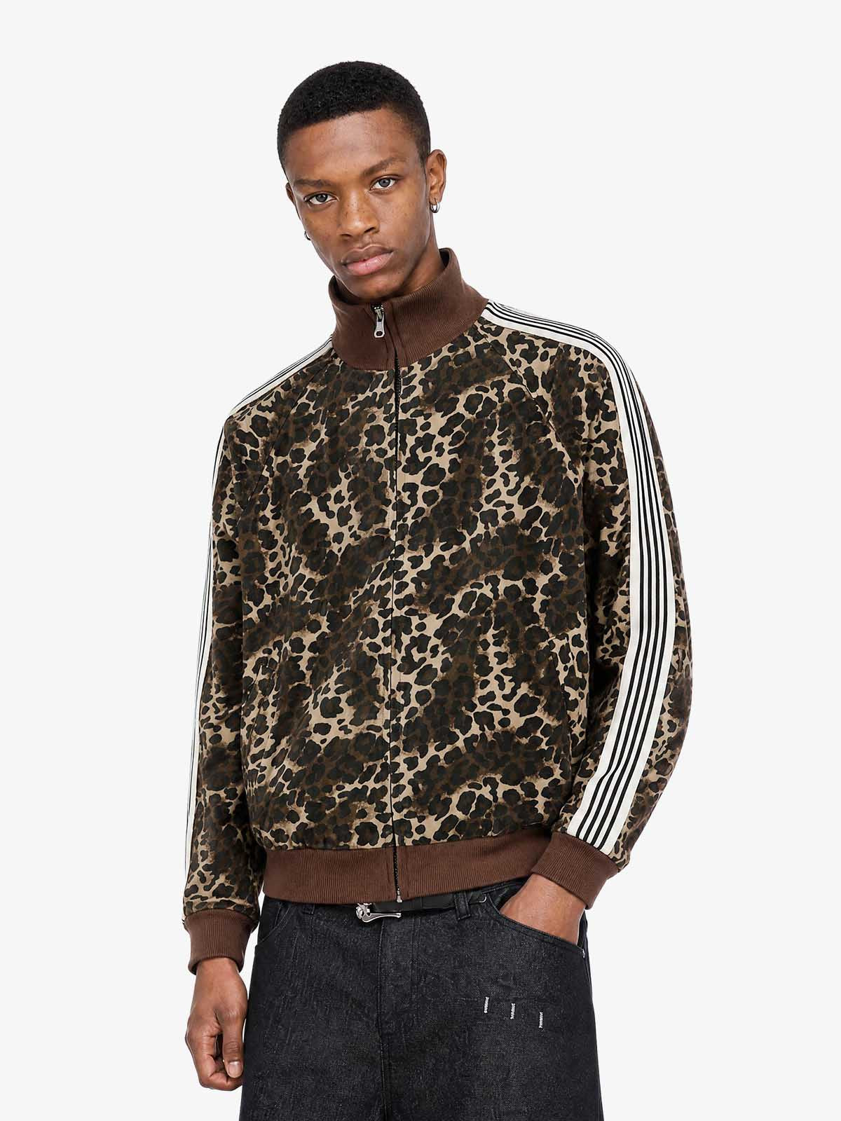 Leopard Pattern Boxy Fit Track Jacket