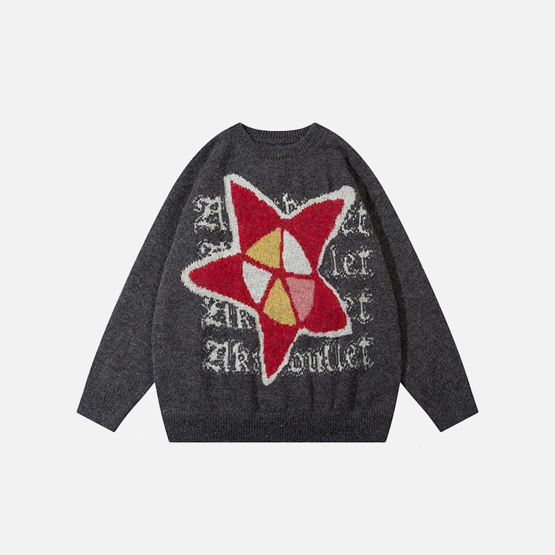 Star Graphic Colorful Knitted Sweater