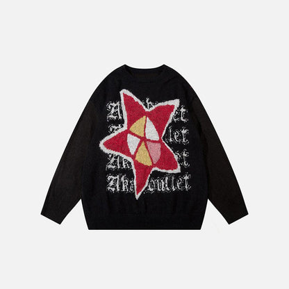 Star Graphic Colorful Knitted Sweater