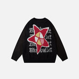 Star Graphic Colorful Knitted Sweater