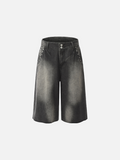 Y2K Rivets Washed Lightning Jorts