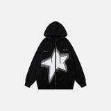 Star Oversized Zip-up Hoodie