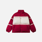 Color Block Stand Collar Puffer Jacket