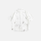 Graffiti Doberman Printed Short Sleeve Shirt