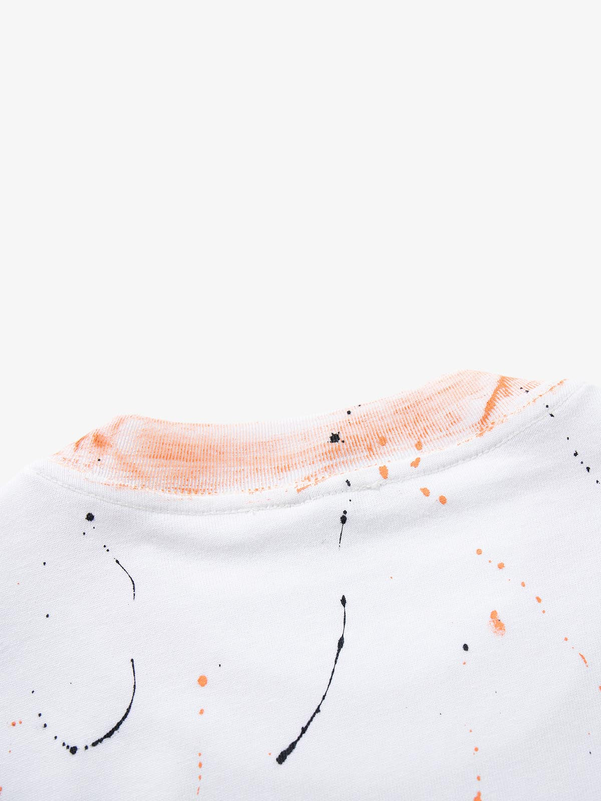 Splatter Paint Wax Graphic Crewneck Sweatshirt; White / M, White / L, White / XL