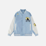 Cartoon Embroidery Single Breasted Baseball Varcity Jacket