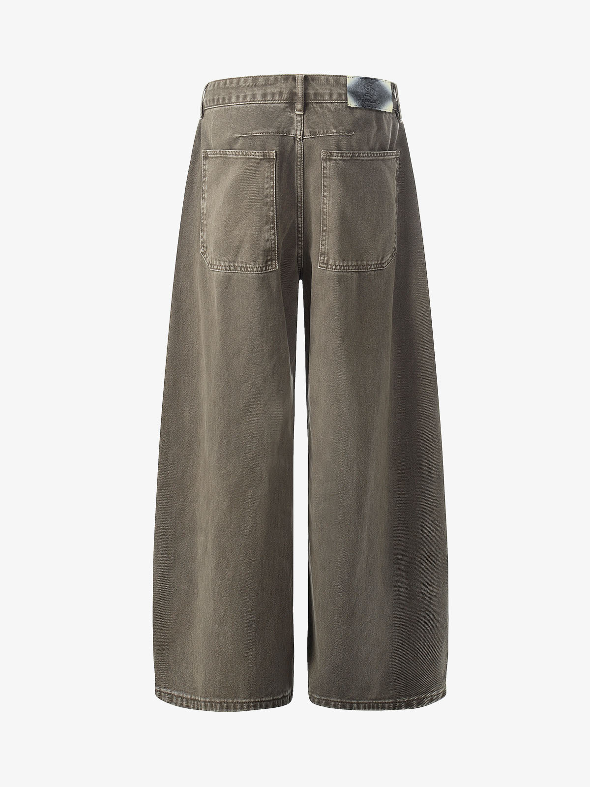 Multi-Button Pleated Curved-Leg Jeans; Gray / S, Gray / M, Gray / L, Gray / XL, Gray / 2XL