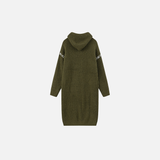 Green Knitted Hooded Comfy Long Cardigan