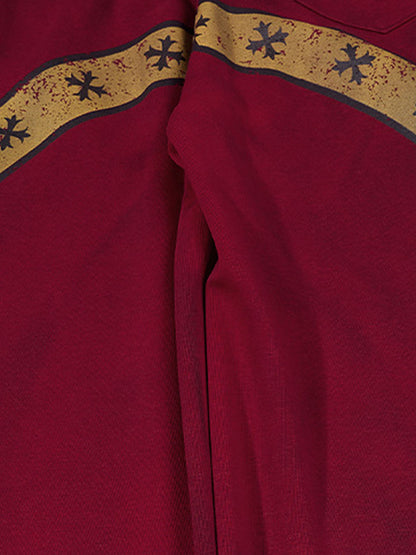 Crest Graphic Wide-Leg Sweatpants; Red / S, Red / M, Red / L, Red / XL