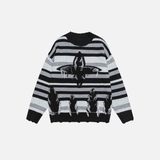 Cozy Striped Tassel Hip Hop Crewneck Sweater