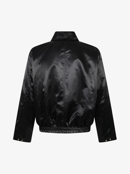 Street Badge Embroidered Lapel Jacket; Black / M, Black / L, Black / XL