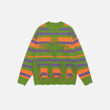 Cozy Striped Tassel Hip Hop Crewneck Sweater