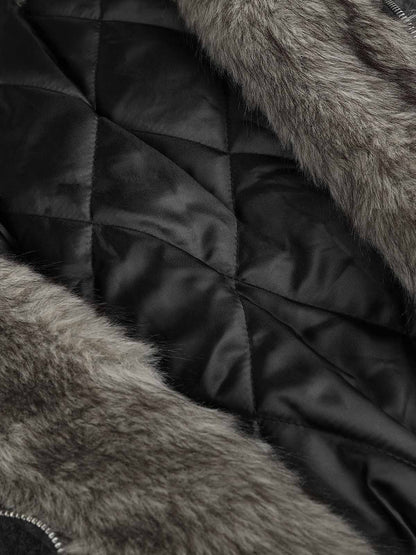 Side-Studded Hooded Padded Coat