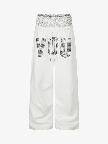 Double-Waist "YOU" Graphic Sweatpants